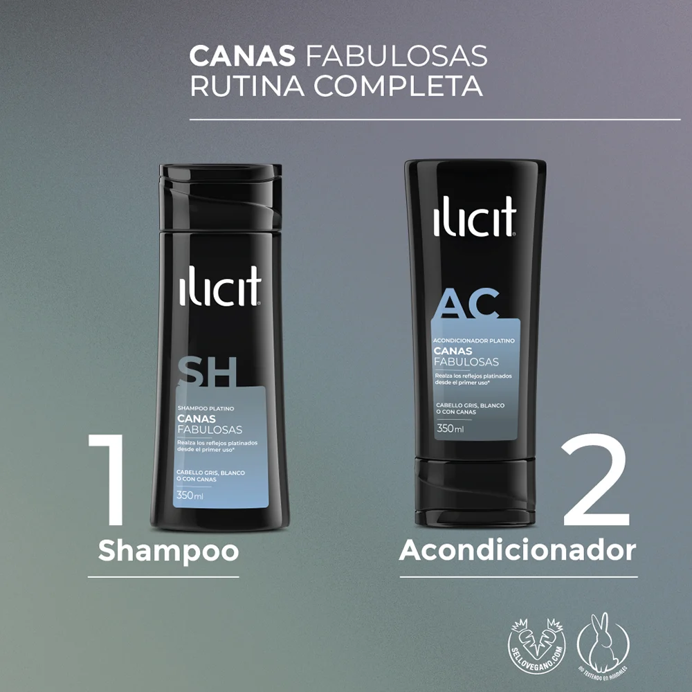 Canas Fabulosas rutina completa: 1. Shampoo, 2. Acondicionador