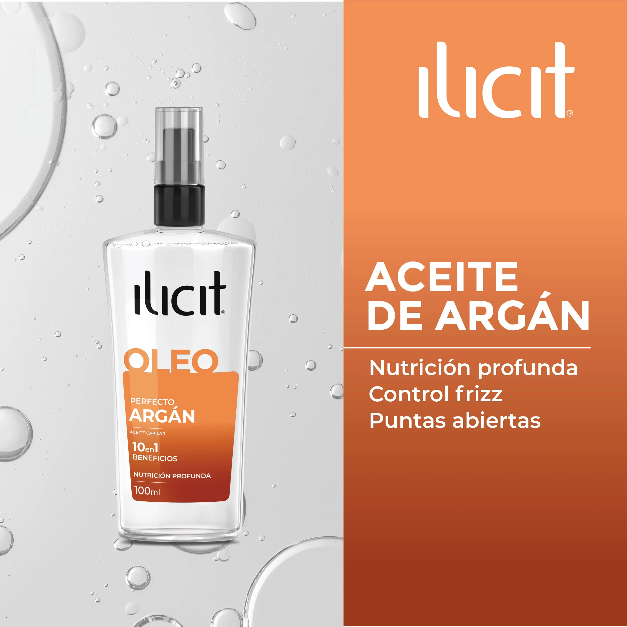 Aceite de Argán: Nutrición profunda, Control frizz, Puntas abiertas.